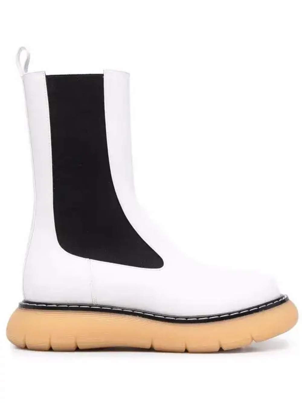 KHAITE WHITE LEATHER BLEECKER ANKLE BOOT